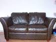 Chocolate Brown Leather 2-Seater Sofa - Excellent Condition