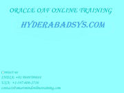 ORACLE OAF ONLINE TRAINING | ORACLE ADF BASIS ONLINE TRAINING IN CANAD