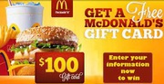 Free $100 McDonalds Gift Card!