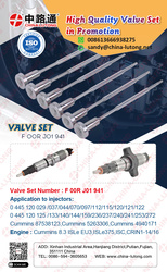 Diesel common rail fuel injector control valve set F00VC01333